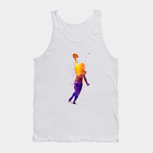 American football female player in watercolor Tank Top